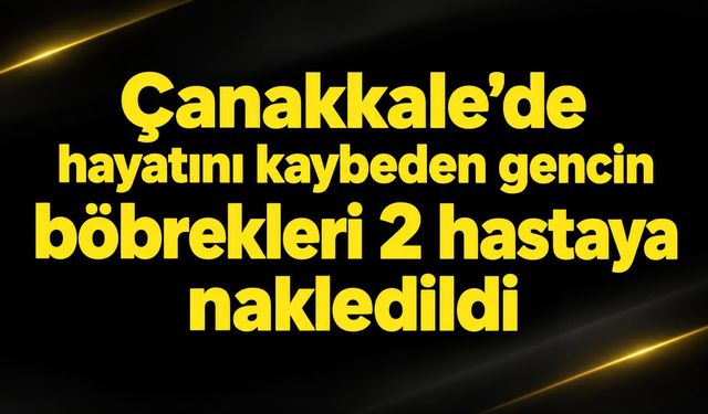 Çanakkale'de hayatını kaybeden gencin böbrekleri 2 hastaya nakledildi