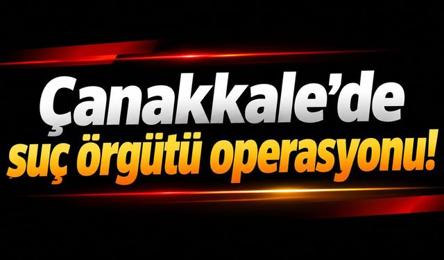 Çanakkale’de suç örgütü operasyonu!