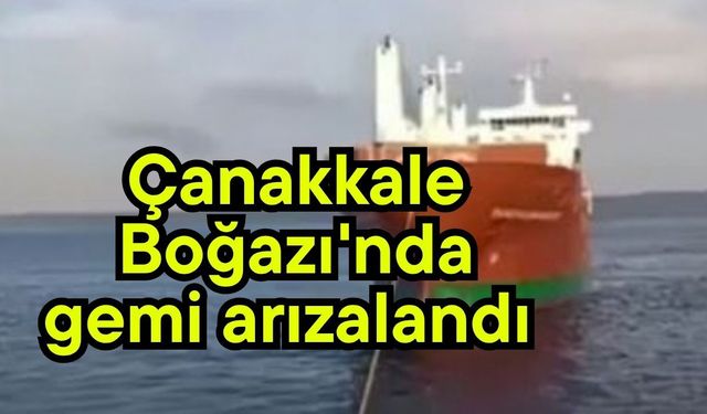 Çanakkale Boğazı'nda gemi arızalandı (Video)