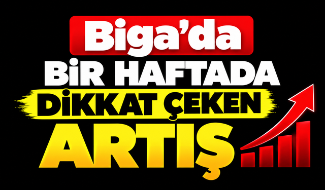 Biga’da bir haftada dikkat çeken artış