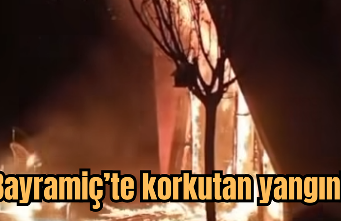 Bayramiç'te otelde korkutan yangın!