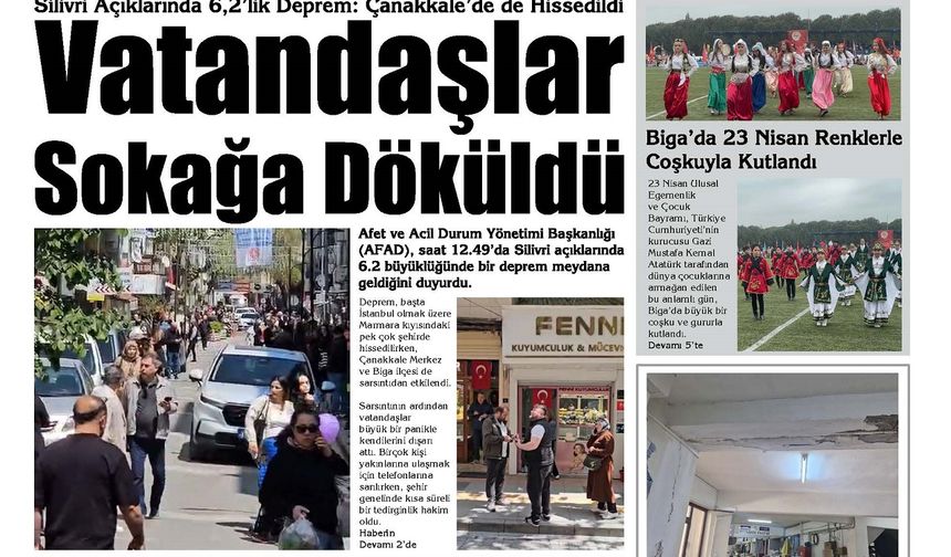 Biga'nın Sesi Gazetesi 24 Nisan Perşembe