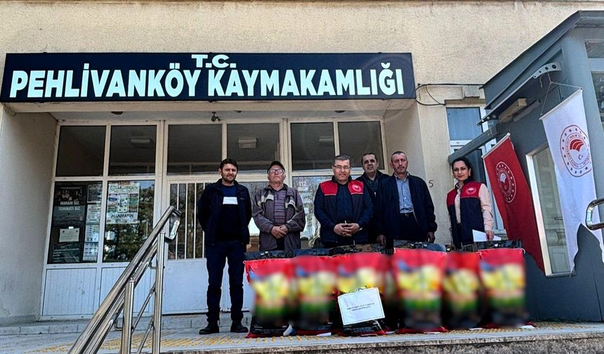 Kırklareli'nde çiftçilere kuraklığa dayanıklı sorgum otu tohumu dağıtıldı