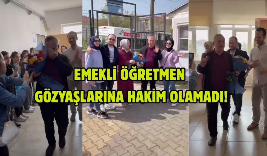 Biga’da emekliliğe ayrılan öğretmene ağlatan veda!