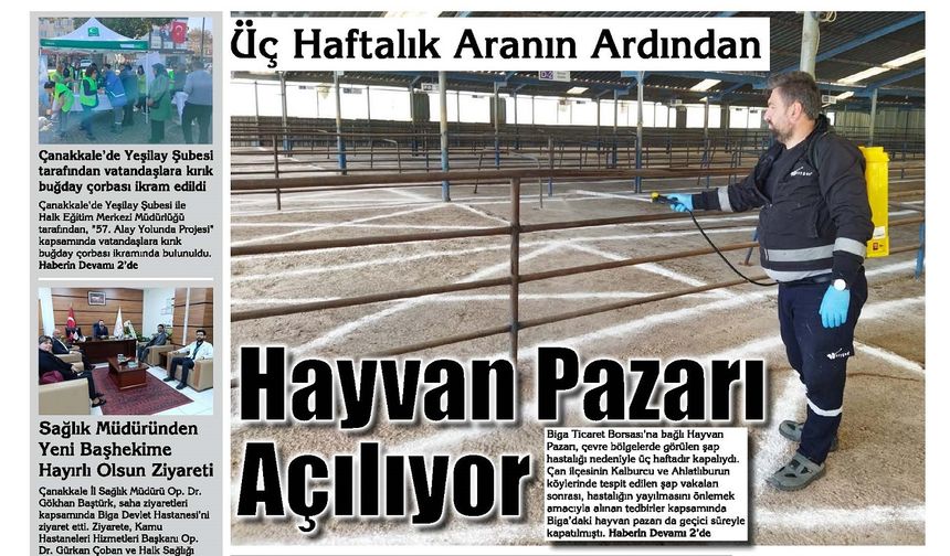 Biga'nın Sesi Gazetesi 30 Nisan Çarşamba