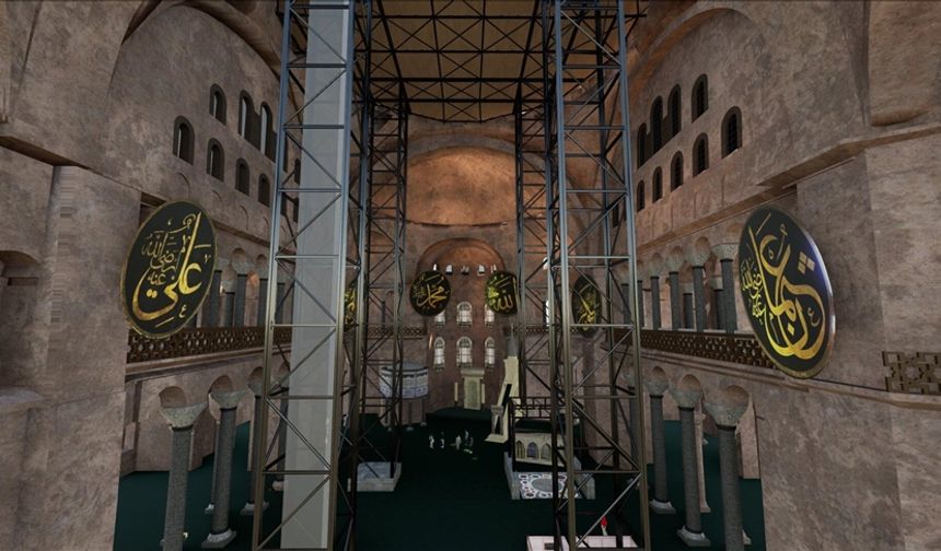 Ayasofya'nın Ana Kubbesinde Tarihi Restorasyon Çalışmaları Başlıyor