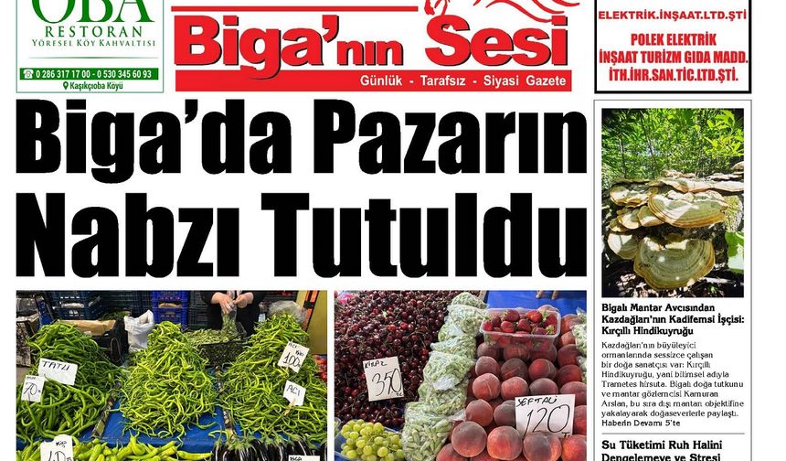 Çanakkale Biga'nın Sesi Gazetesi 3 Temmuz 2025