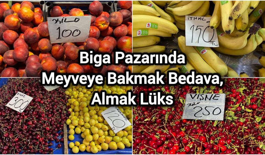 Biga Pazarında Meyveye Bakmak Bedava, Almak Lüks