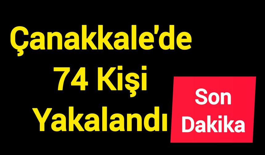 Çanakkale'de 74 kişi yakalandı