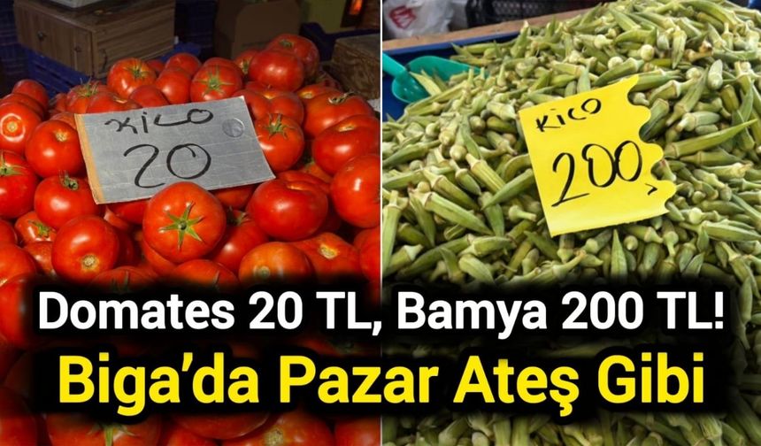Domates 20 TL, Bamya 200 TL! Biga’da Pazar Ateş Gibi
