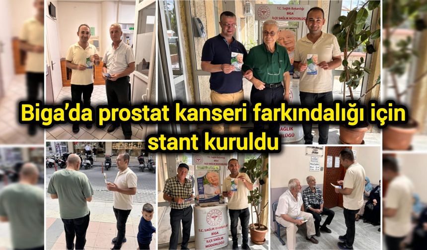 Biga’da prostat kanseri farkındalığı için stant kuruldu