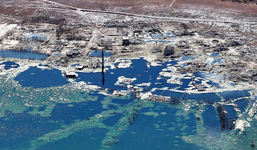 Baraj suyu çekilince eski 4 yerleşim yeri ortaya çıktı