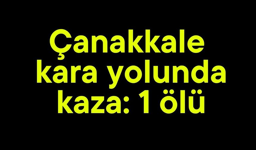 Çanakkale kara yolunda kaza: 1 ölü