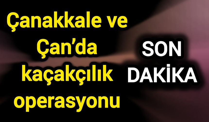 Çanakkale ve Çan’da kaçakçılık operasyonu