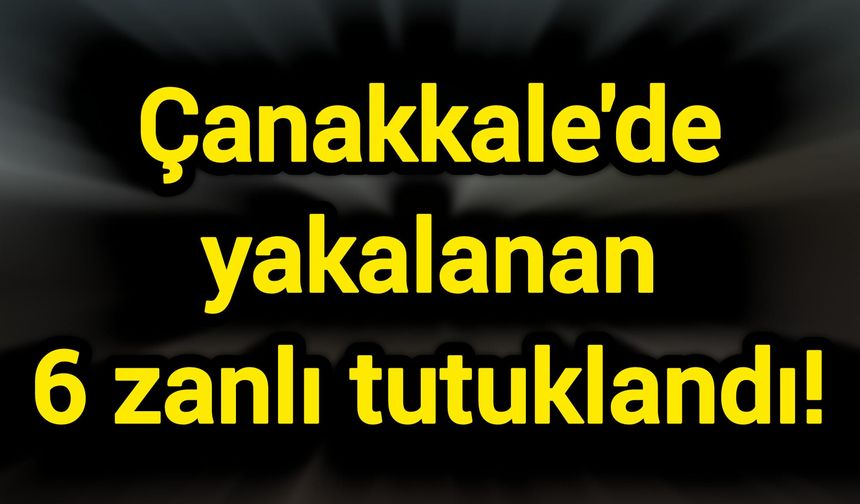 Çanakkale'de yakalanan 6 zanlı tutuklandı!