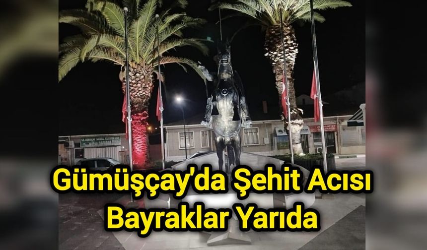 Gümüşçay'da Şehit Acısı: Bayraklar Yarıda