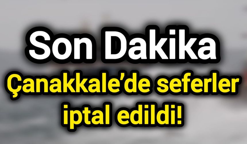 Son Dakika: Çanakkale’de seferler iptal edildi!