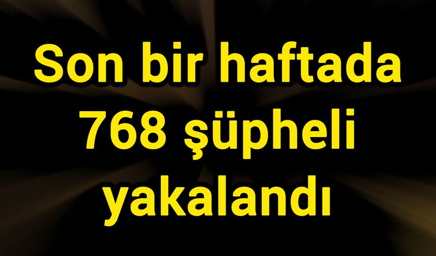Son bir haftada 768 şüpheli yakalandı