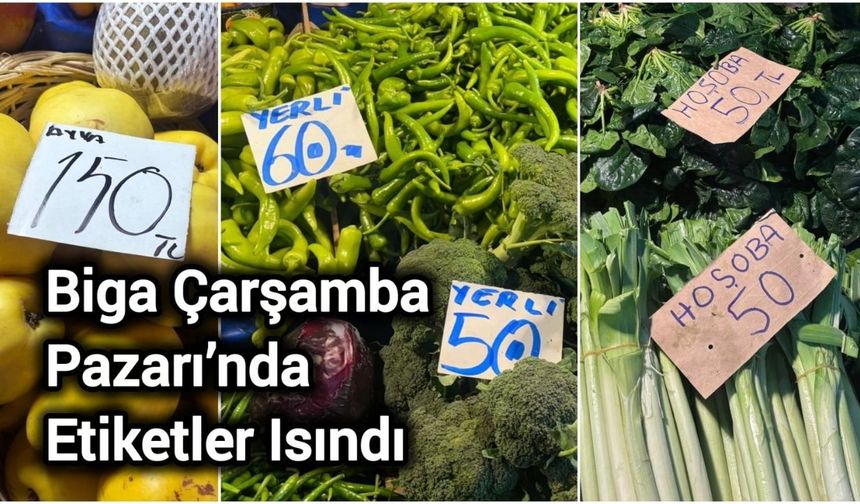 Biga Çarşamba Pazarı’nda Etiketler Isındı