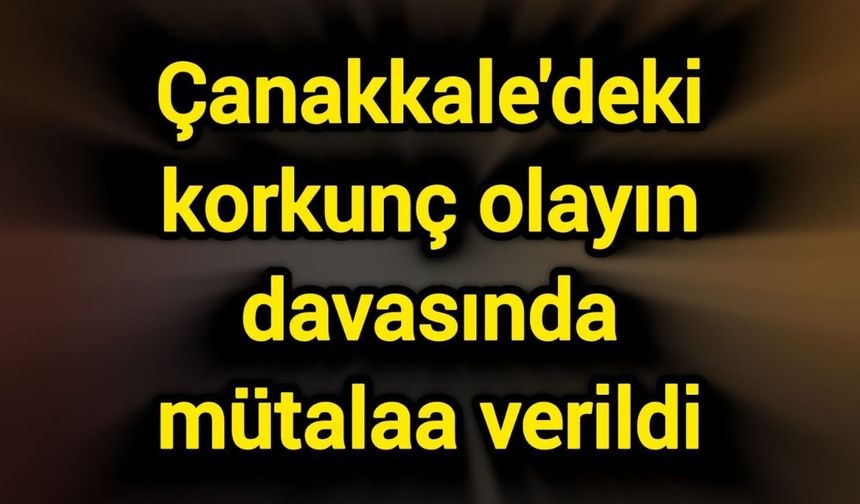 Çanakkale'deki korkunç olayın davasında mütalaa verildi