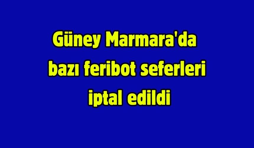 Güney Marmara'da bazı feribot seferleri iptal edildi