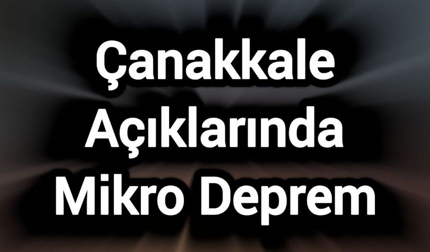 Çanakkale Açıklarında Mikro Deprem