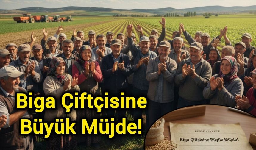 Biga Çiftçisine Büyük Müjde!