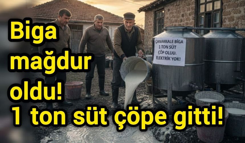 Çanakkale Biga mağdur oldu, 1 ton süt çöpe gitti