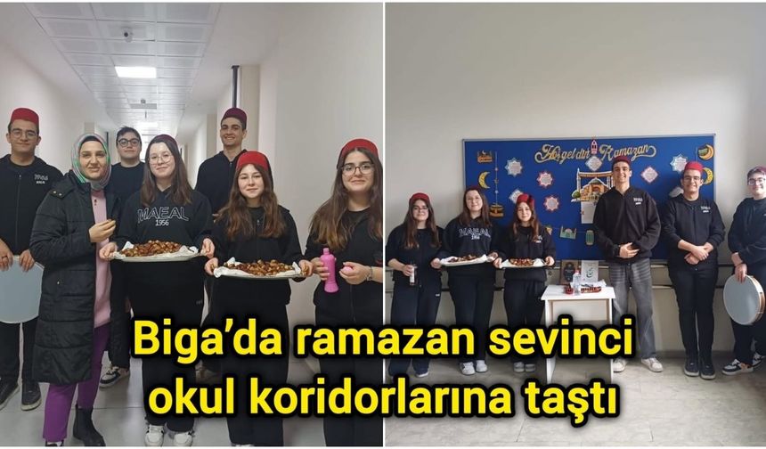 Biga’da ramazan sevinci okul koridorlarına taştı