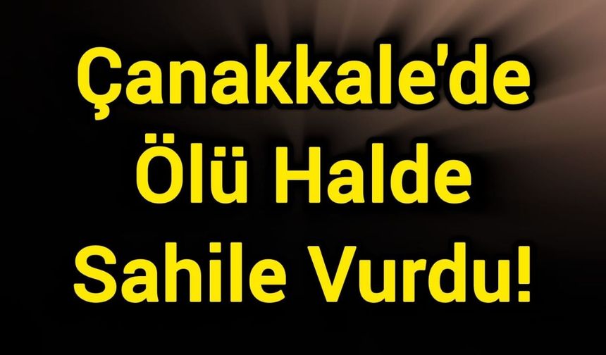 Çanakkale'de Ölü Halde Sahile Vurdu!