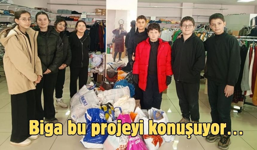 Biga’da dolaplardaki kıyafetler umuda dönüştü