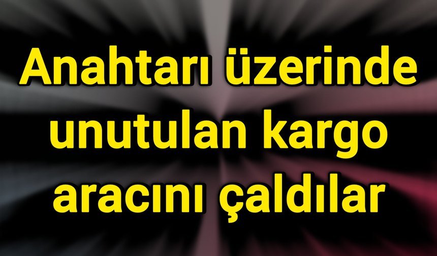 Anahtarı üzerinde unutulan kargo aracını çaldılar
