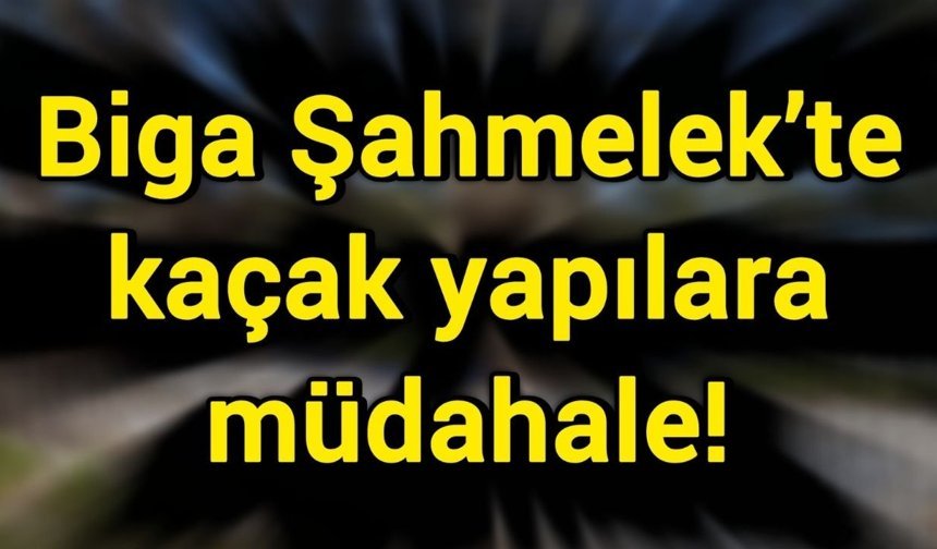 Biga Şahmelek’te kaçak yapılara müdahale!