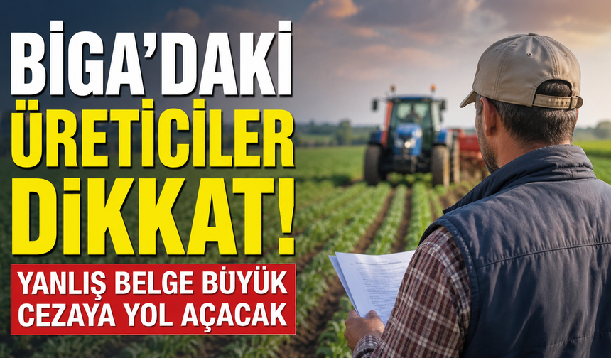 Biga'daki üreticiler dikkat! Yanlış belge büyük cezaya yol açacak