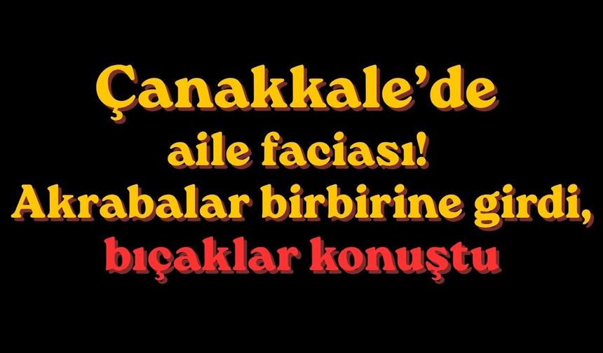 Çanakkale’de aile faciası! Akrabalar birbirine girdi, bıçaklar konuştu