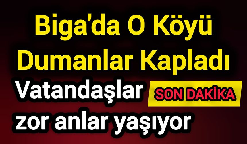 Biga'da O Köyü Dumanlar Kapladı: Vatandaşlar zor anlar yaşıyor
