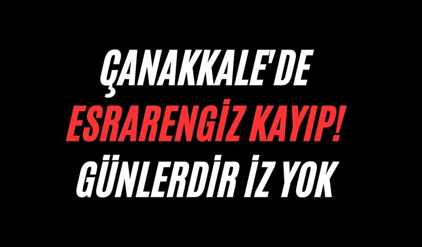 Çanakkale'de esrarengiz kayıp! Günlerdir iz yok