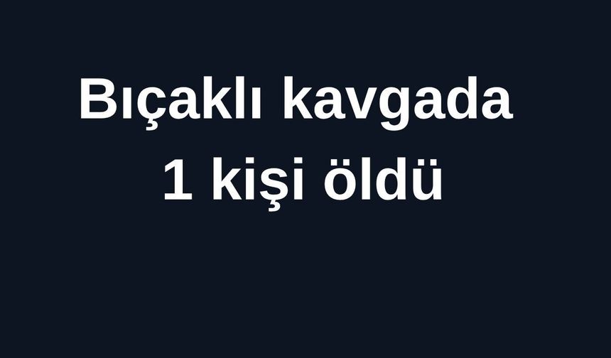 Bıçaklı kavgada 1 kişi öldü