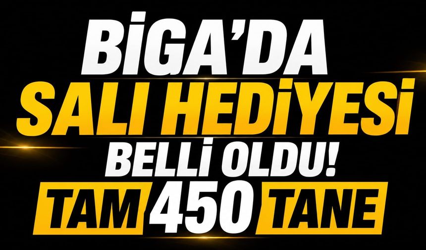 Biga’da salı hediyesi belli oldu! Tam 450 tane