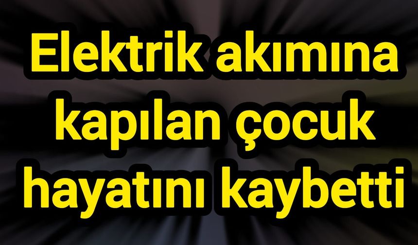 Elektrik akımına kapılan çocuk hayatını kaybetti