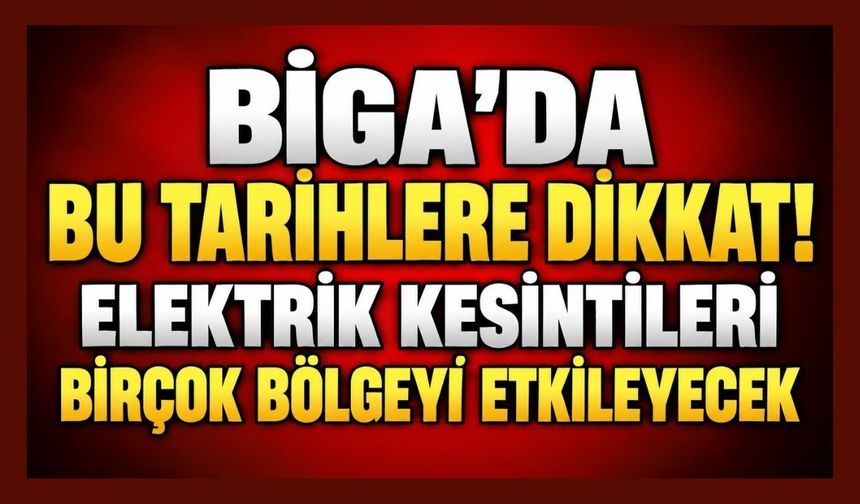 Biga’da Bu Tarihlere Dikkat! Elektrik Kesintileri Birçok Bölgeyi Etkileyecek