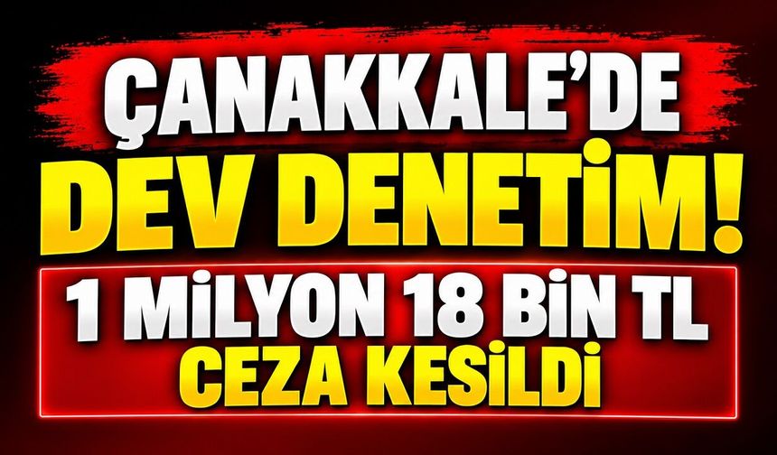 Çanakkale’de Dev Denetim! 1 Milyon 18 Bin TL Ceza Kesildi