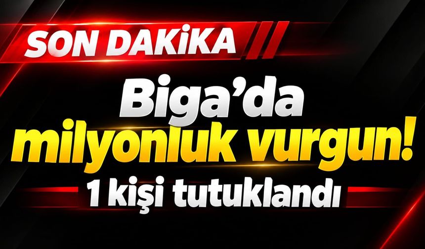 Biga'da milyonluk vurgun! 1 kişi tutuklandı