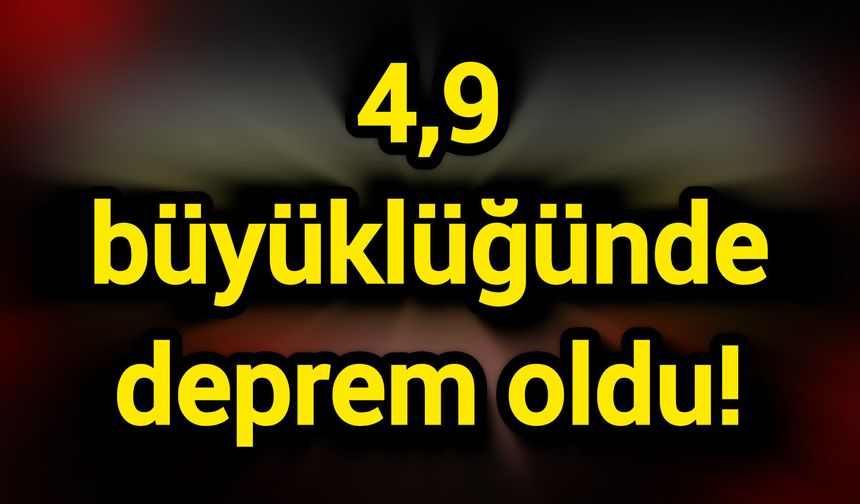 4,9 büyüklüğünde deprem oldu!