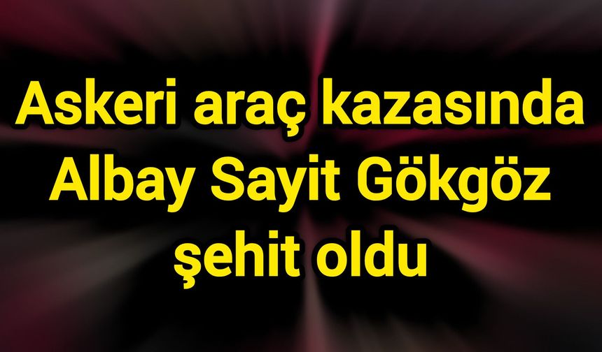 Askeri araç kazasında Albay Sayit Gökgöz şehit oldu