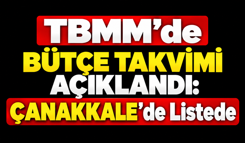 TBMM’de bütçe takvimi açıklandı: Çanakkale de listede