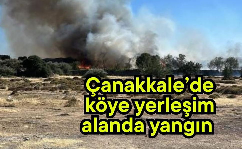 Çanakkale’de köye yerleşim alanda yangın