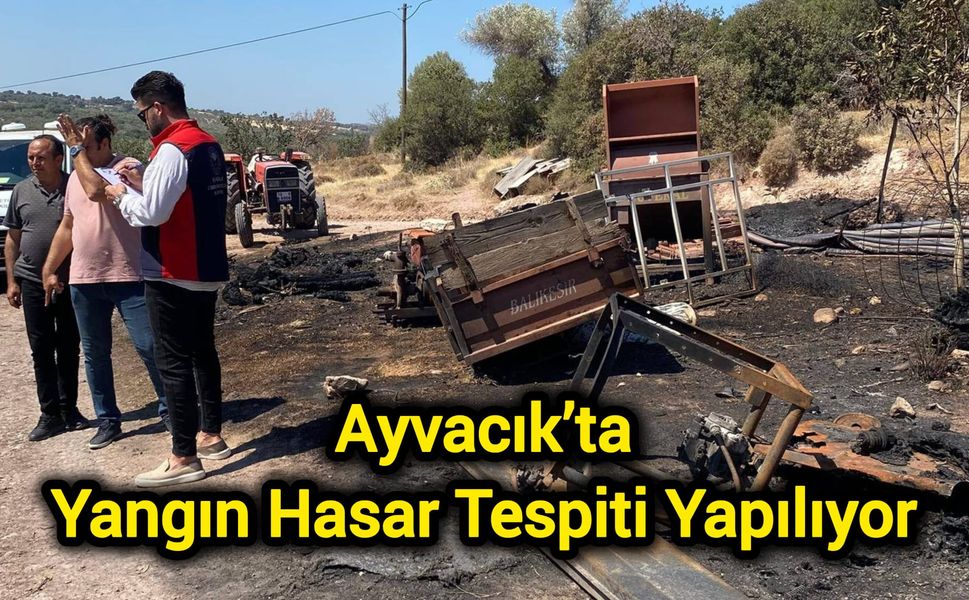 Çanakkale Ayvacık’ta Yangın Hasar Tespiti Yapılıyor