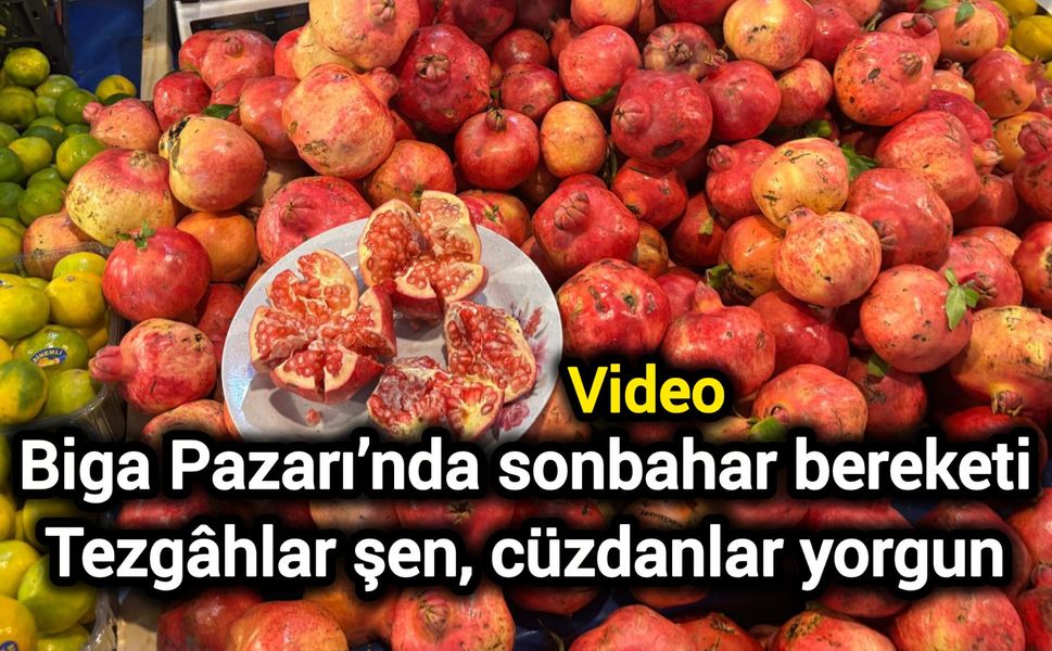 Biga Pazarı’nda sonbahar bereketi: Tezgâhlar şen, cüzdanlar yorgun