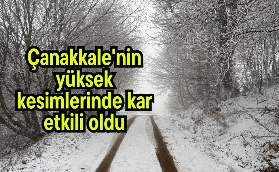 Çanakkale'nin yüksek kesimlerinde kar etkili oldu (Video)